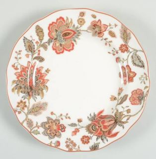 222 Fifth (PTS) Winter Floral Red Dinner Plate, Fine China Dinnerware   Red/Gree