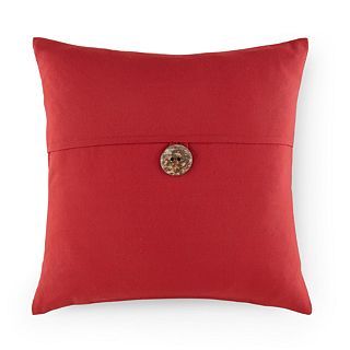 Indoor/Outdoor Button Decorative Pillow, Red