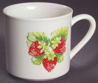 Gibson Designs Strawberry  Mug, Fine China Dinnerware   Strawberries On Lattice