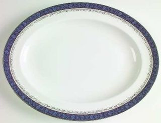 Royal Doulton Sherbrooke 13 Oval Serving Platter, Fine China Dinnerware   Bone,