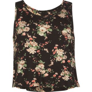 Ditsy Floral Print Girls Swing Tank Black Combo In Sizes Small, Large