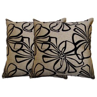 Tan Floral Decorative Pillow (set Of 2) (Tan, blackRemovable coverCover PolyesterDimensions 18 inches high x 18 inches wideFill material Polyester cottonPattern FloralCare Instructions Spot clean  )
