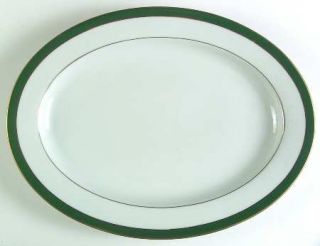 Muirfield Royal Jade 16 Oval Serving Platter, Fine China Dinnerware   Green & G