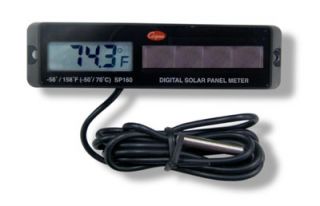 Cooper Instrument Solar Powered Panel Type Thermometer,  58 To 158 Degrees F, Black