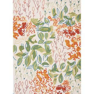Hand hooked Indoor/ Outdoor Floral Pattern Multi Rug (76 X 96)