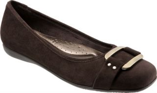 Womens Trotters Sizzle Signature   Dark Brown Kid Suede Ornamented Shoes