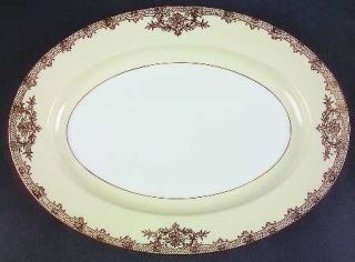 Noritake Revenna 11 Oval Serving Platter, Fine China Dinnerware   Gold Floral D