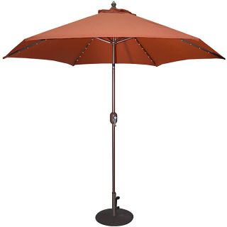 Tropishade 9 foot Rust Aluminum Bronze Lighted Market Umbrella (RustMaterials Aluminum bronze finishLights are powered by low voltage plug in adapter18 inch extension cord includedWeather resistant YesUV protection NoDimensions 57.5 inches high x 108 