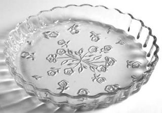 Anchor Hocking Savannah Clear 10 Quiche   Pressed,Floral Design,Giftware,Clear