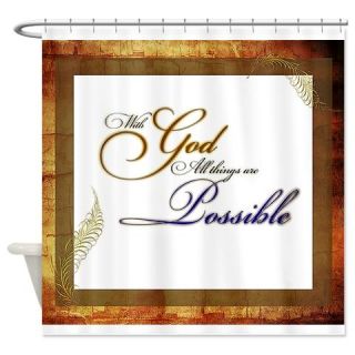  With God Shower Curtain  Use code FREECART at Checkout