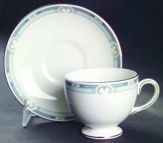 Wedgwood Masefield Leigh Shape Footed Cup & Saucer Set, Fine China Dinnerware  