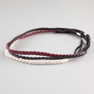 3 Piece Braided Headbands Burgundy One Size For Women 217935320