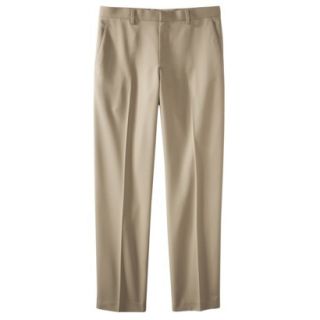 Mens Tailored Fit Herringbone Microfiber Pants   Khaki 30x30