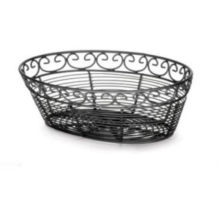 Tablecraft Oval Mediterranean Collection Basket, 10 L x 6.5 W x 3 in H, Black Metal