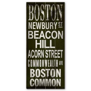 Artehouse Boston Streets Transit Wood Sign   10W x 24H in. Multicolor   0401 