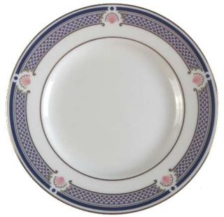 Wedgwood Waverley Bread & Butter Plate, Fine China Dinnerware   Blue & Red Diamo