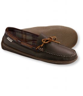 Mens Handsewn Slippers, Flannel Lined