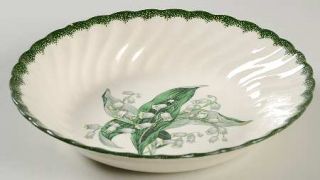 Royal (USA) Lily Of The Valley (Green Brdr) Coupe Soup Bowl, Fine China Dinnerwa