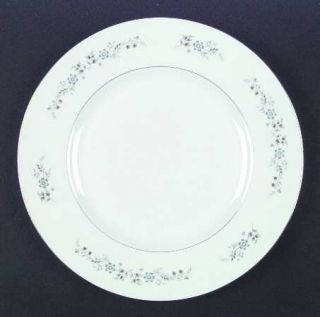 Royal Worcester Dorset Dinner Plate, Fine China Dinnerware   Blue Flowers, Gray