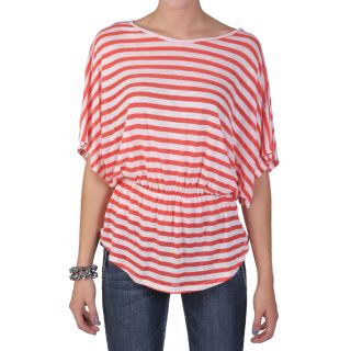 Tressa Designs Womens Contemporary Plus Striped Short sleeve Knit Top