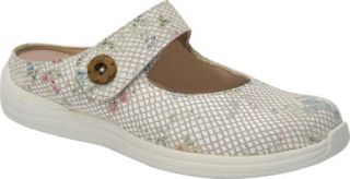 Womens Drew Juniper   White Floral Snake Print Leather Orthotic Shoes