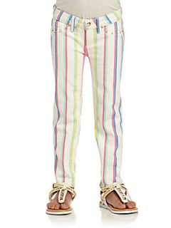 Juicy Couture Toddlers & Little Girls Ticking Striped Skinny Pants   White