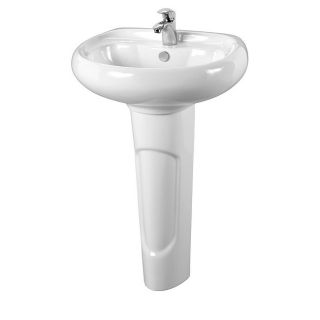 Deco Lav Oval Pedestal (WhiteMaterial Vitreous chinaDimensions 24 inches wide x 39 inches deeph x 36 inches highFaucet settings Single hole Type Pedestal Hole size requirements 1.75 inchAssembly required. This product will ship in two (2) boxes. Vitr