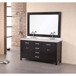 Design Element Solid Wood 61 inch Double sink Bathroom Vanity Set