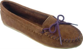 Womens Minnetonka Skimmer Moc   Dusty Brown Suede Casual Shoes