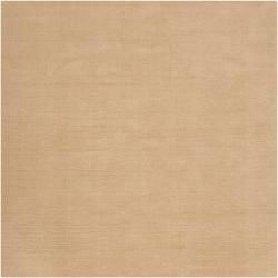 Hand crafted Solid Pale Gold Casual Nimbus Wool Rug (99 Round)