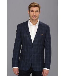 Moods of Norway Classic Fit Rune Tonning Check Suit Jacket Mens Jacket (Navy)