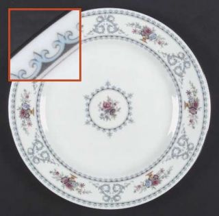 Spode Versailles Dinner Plate, Fine China Dinnerware   Floral, Scrolls, Platinum