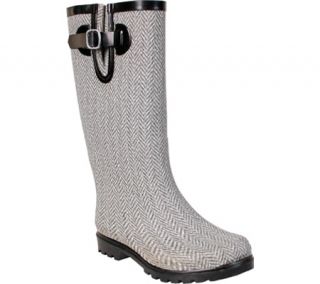 Womens Nomad Puddles   Grey/White Herringbone Boots