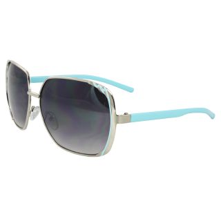Womens Silver/ Blue Square Sunglasses