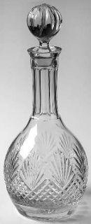 Wedgwood Majesty Wine Decanter with Stopper   Clear, Cut Fans&Criss Cross