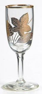 Libbey   Rock Sharpe Gold Leaves Cordial Glass   Clear, Gold Leaves And Trim, Sm