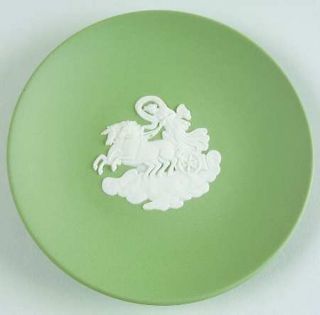 Wedgwood Cream Color On Celadon Jasperware Coaster, Fine China Dinnerware   Crea