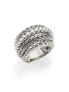 John Hardy Sterling Silver Multi Texture Ring   Silver