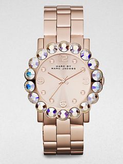 Marc by Marc Jacobs Large Crystal & Rose Goldtone Stainless Steel Watch   Rose G
