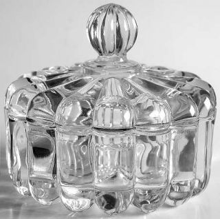 Heisey Crystolite (Pressed & Thin Blown) Round Puff Box with Lid   #1503/5003, S
