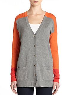 Long Sleeve Cardigan   Grey Orange