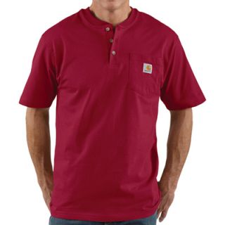 Carhartt Short Sleeve Workwear Henley   Independence Red, Large Tall, Model# K84