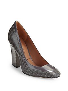 Fadwa Croc Embossed Leather Pumps