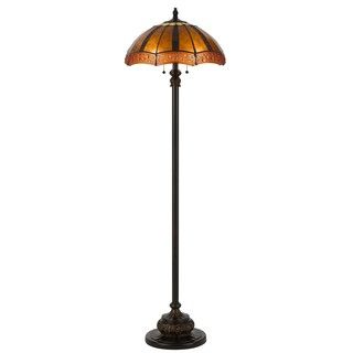 Cal Lighting Mica Tiffany 2 light Oiled Bronze Floor Lamp