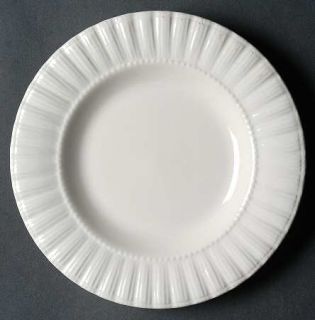 Thomson Maison White Salad Plate, Fine China Dinnerware   All White,Embossed Flu