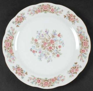 Red Sea Rsa1 (Scalloped) Salad Plate, Fine China Dinnerware   Pink&Blue Flowers,