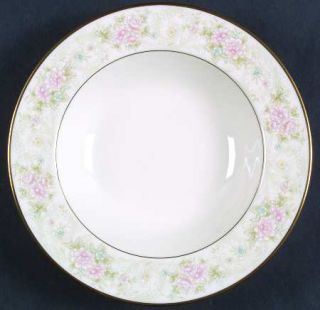 Noritake Willowbrook Rim Soup Bowl, Fine China Dinnerware   Pink And Blue Flower