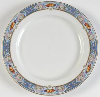 Crown Imperial Clementine Luncheon Plate, Fine China Dinnerware   Blue Border, F
