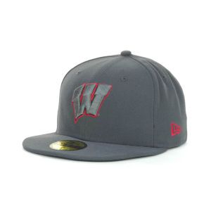 Wisconsin Badgers New Era NCAA Gray Pop 59FIFTY Cap