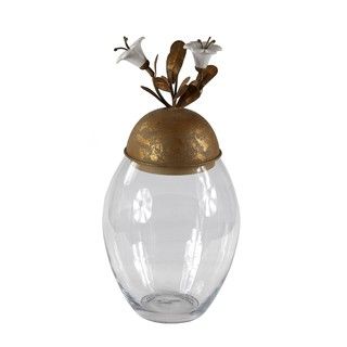 Privilege Ceramic Bronze Finish Flower Top Vase